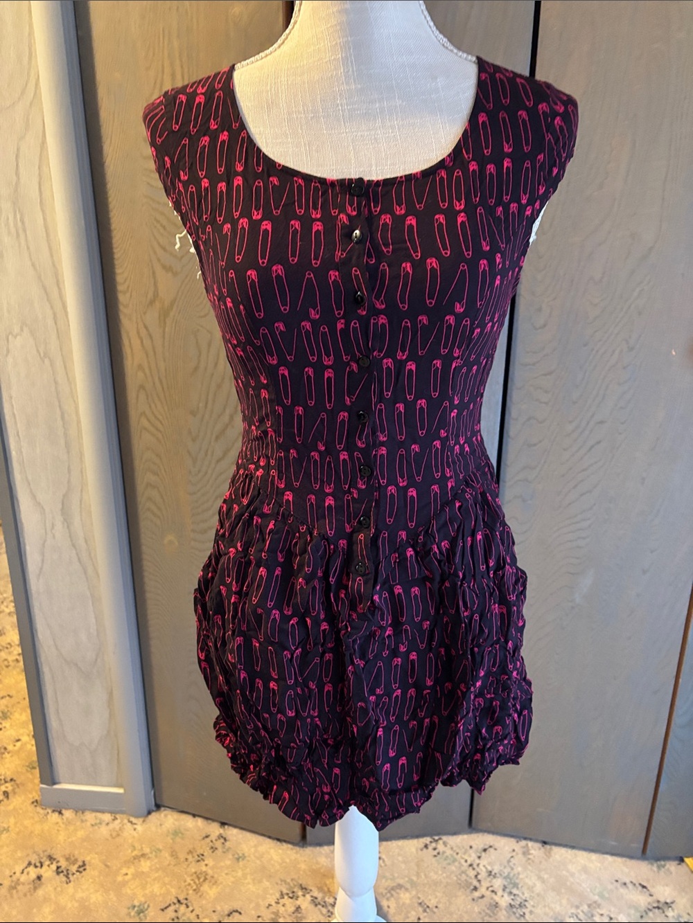 H&M Divided Safety Pin Mini Dress Pockets Y2K Punk Skater Style